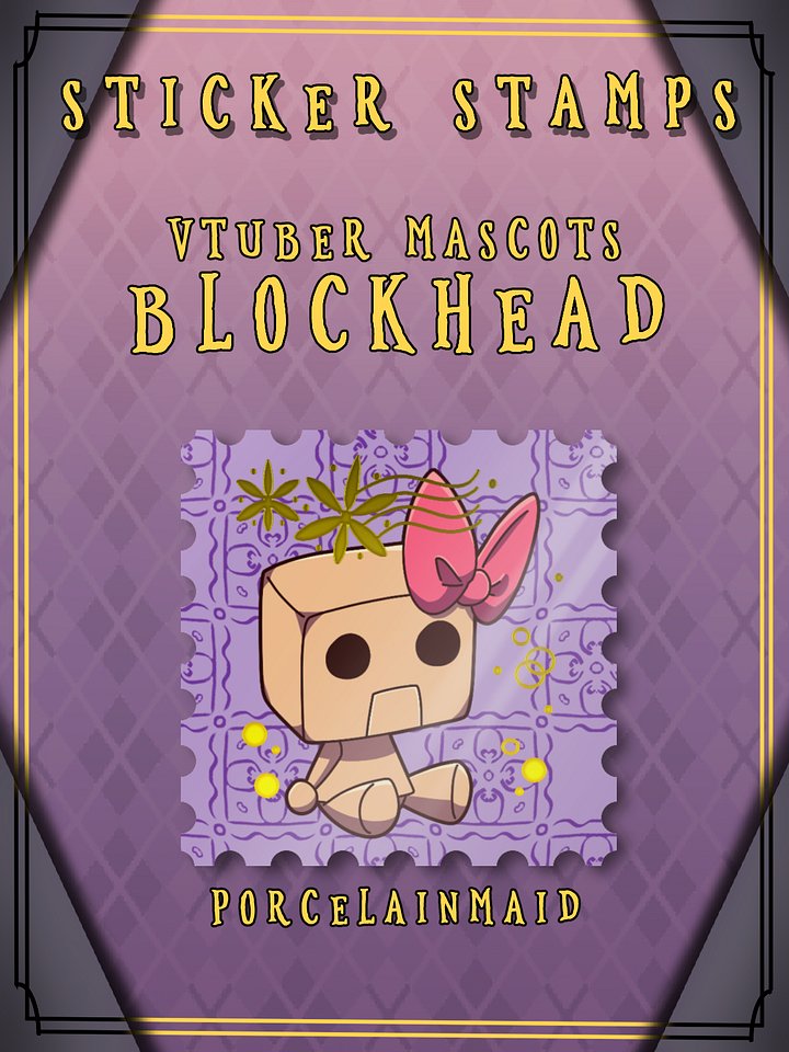 Vtuber Mascots - Blockhead Sticker Stamp