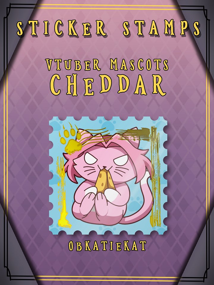 Vtuber Mascots - Cheddar Sticker Stamp